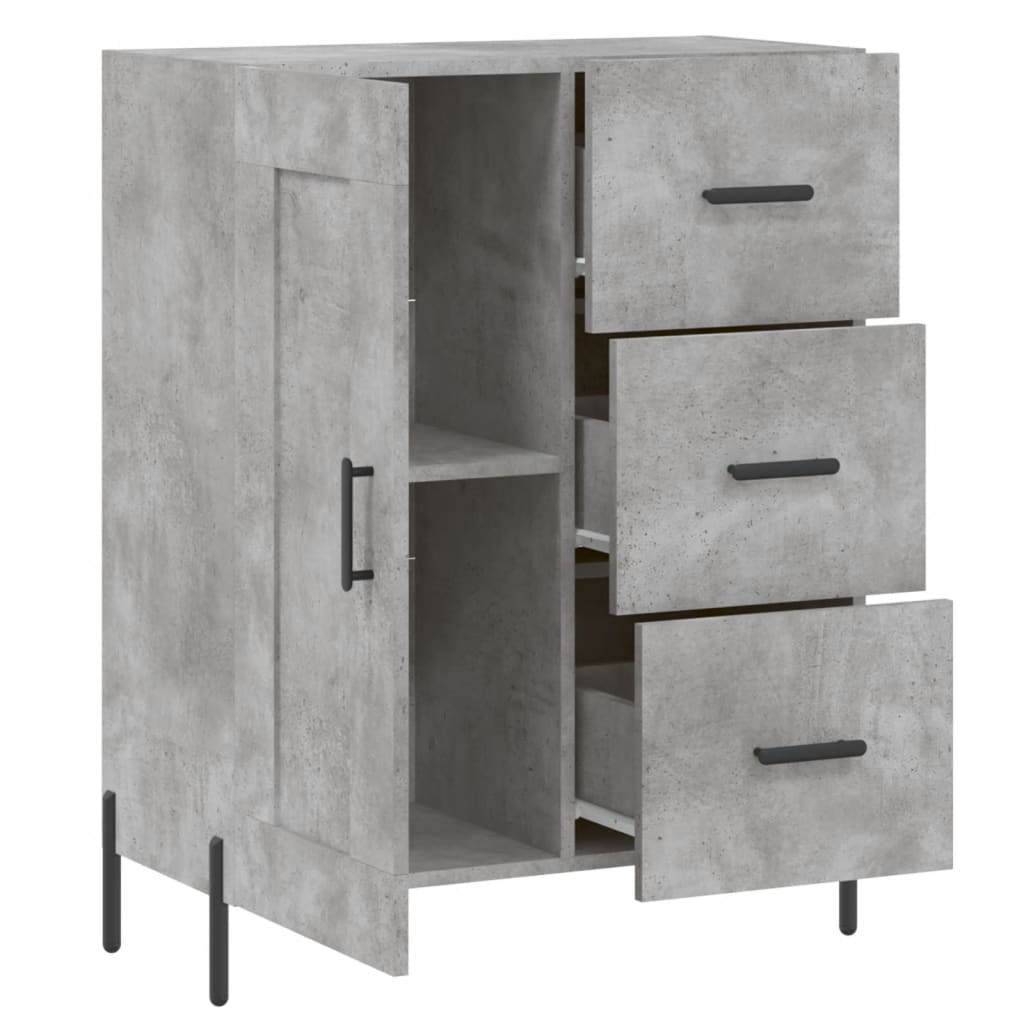 Skænk Beton Grå 69,5x34x90 cm Træ Materiale