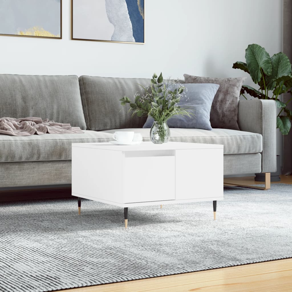 Sofabord Hvid 55x55x36,5 cm Træ Materiale