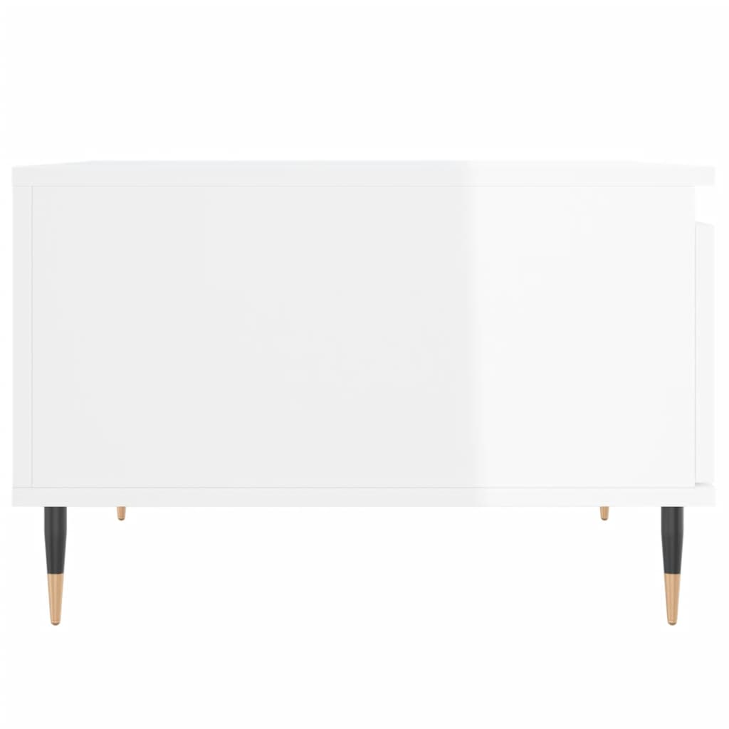 Sofabord højglans hvid 55x55x36,5 cm træmateriale