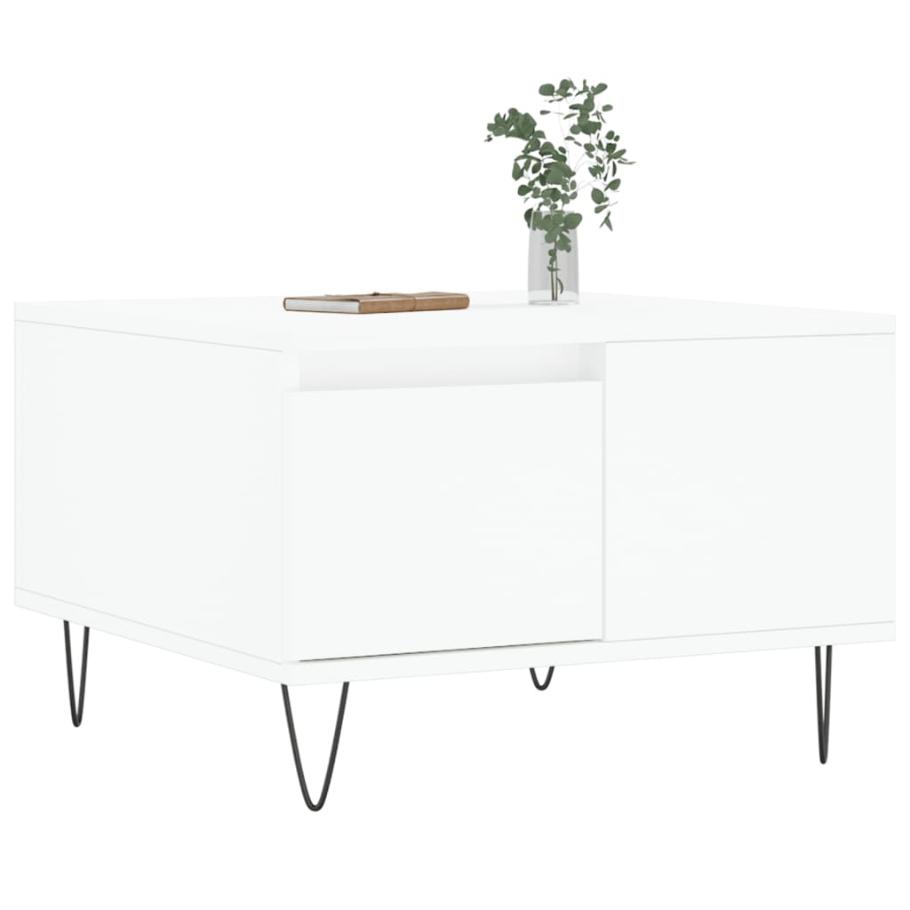 Sofabord Hvid 55x55x36,5 cm Træ Materiale