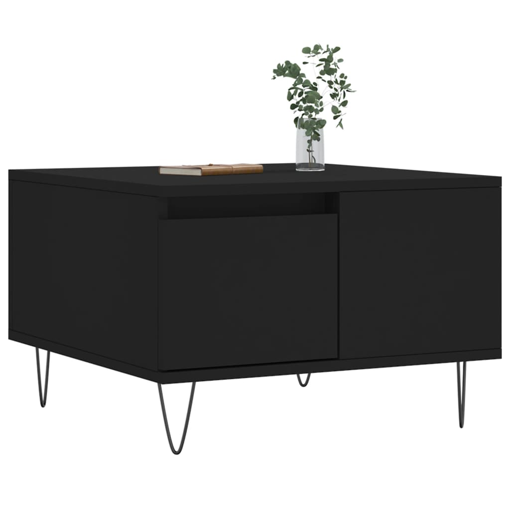 Sofabord Sort 55x55x36,5 cm Træ Materiale