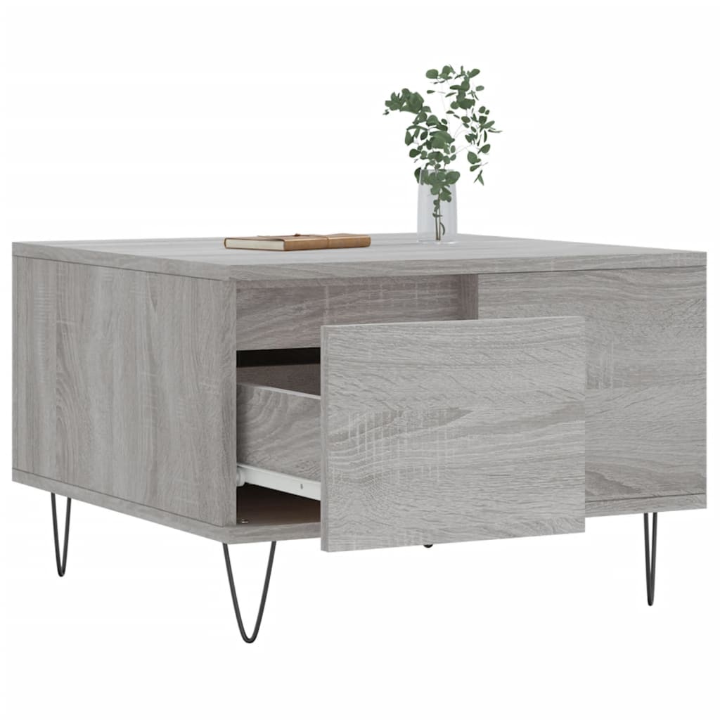 Sofabord Grå Sonoma 55x55x36,5 cm Træmateriale