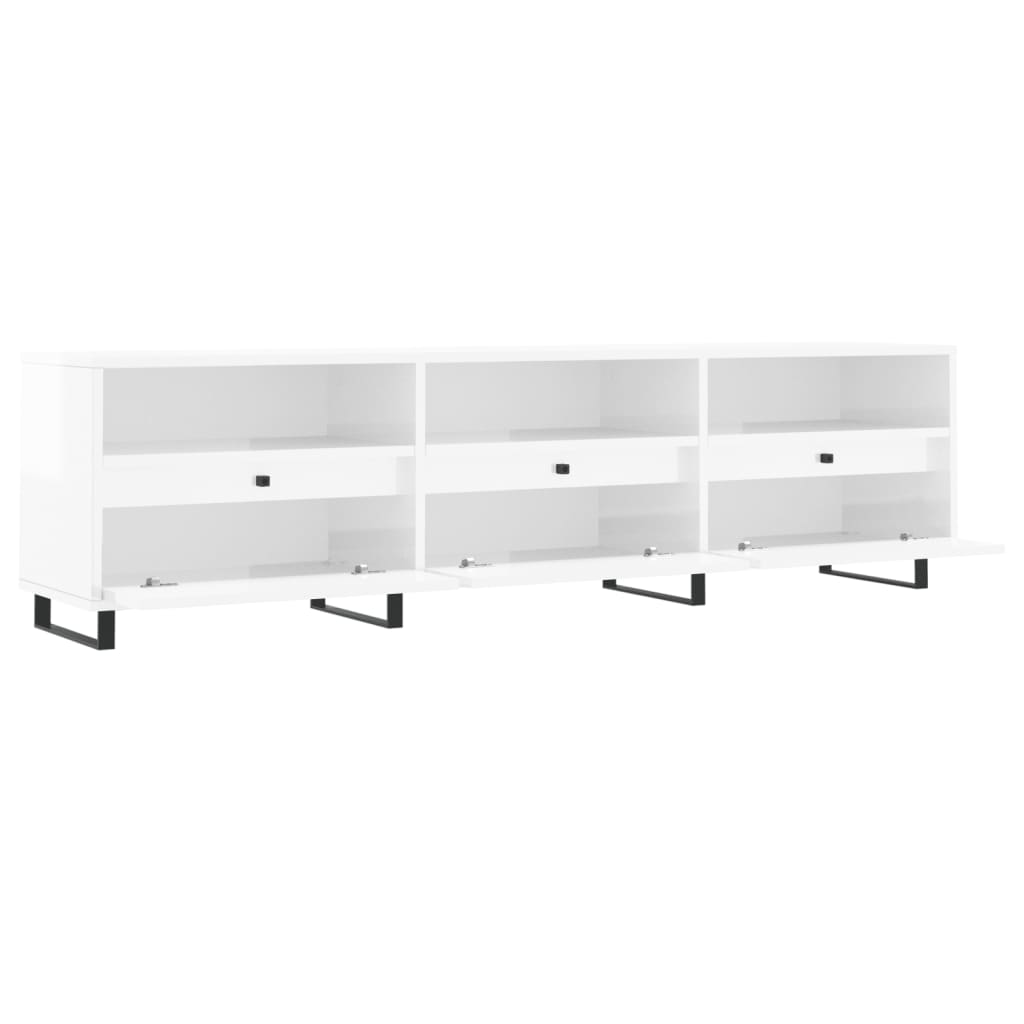 Tv-møbel højglans hvid 150x30x44,5 cm træmateriale