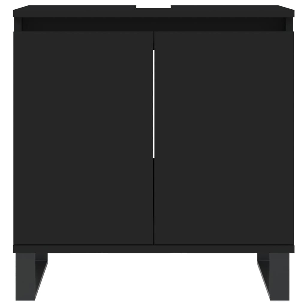 Badeværelsesskab Sort 58x33x60 cm Træ Materiale