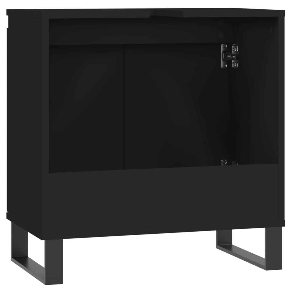Badeværelsesskab Sort 58x33x60 cm Træ Materiale