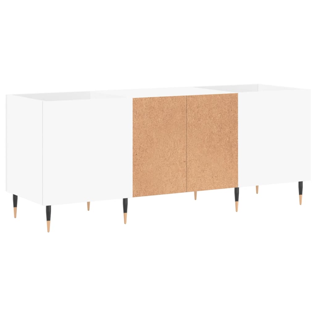 Pladeskab Hvid 121x38x48 cm Træmateriale