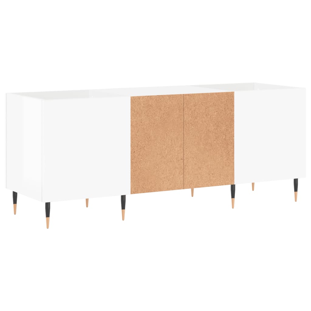 Pladeskab Højglans Hvid 121x38x48 cm Træmateriale
