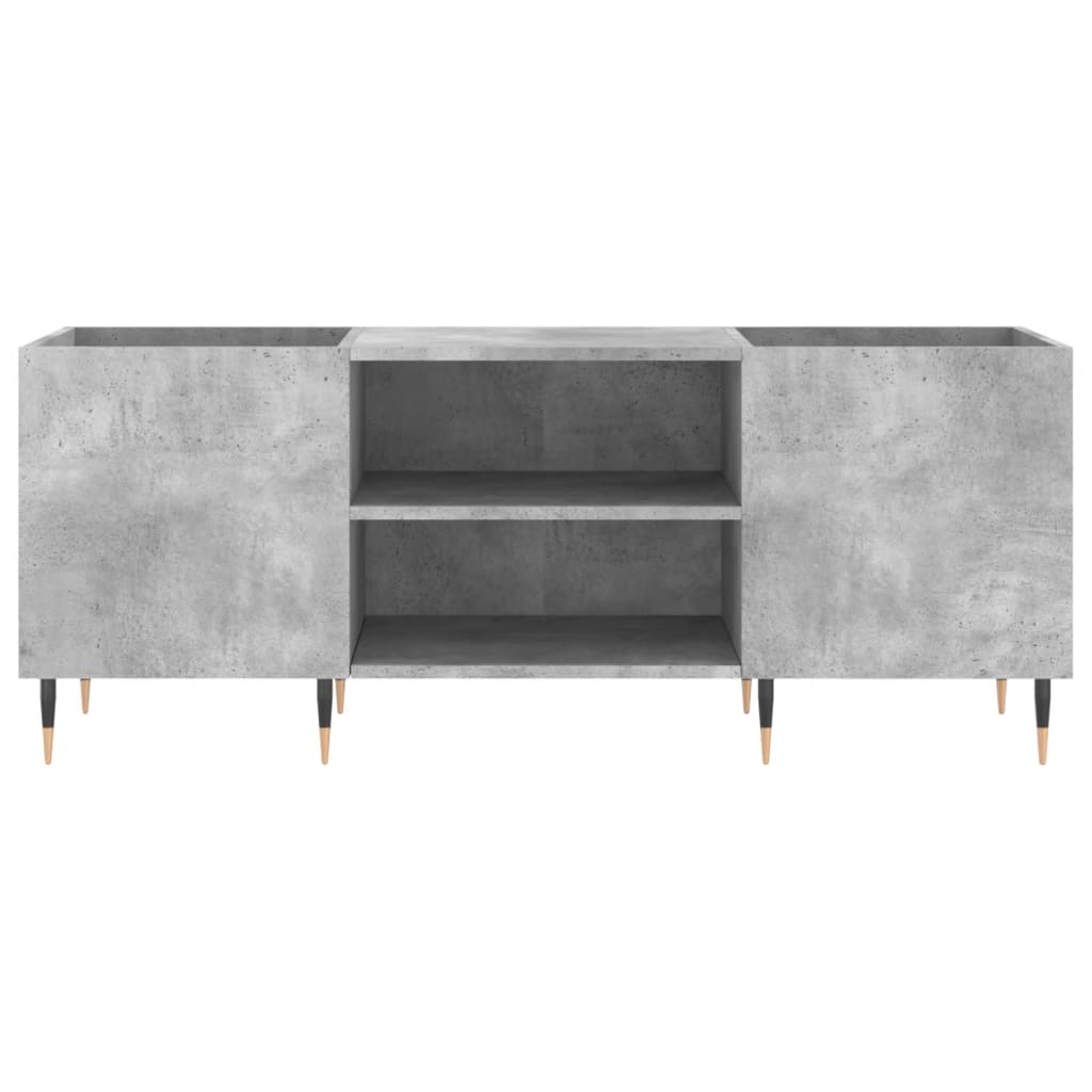 Pladeskab Beton Grå 121x38x48 cm Træmateriale