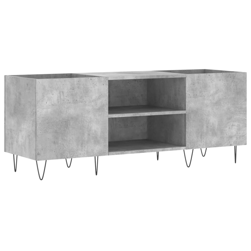 Pladeskab Beton Grå 121x38x48 cm Træmateriale