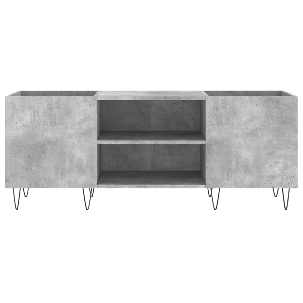 Pladeskab Beton Grå 121x38x48 cm Træmateriale