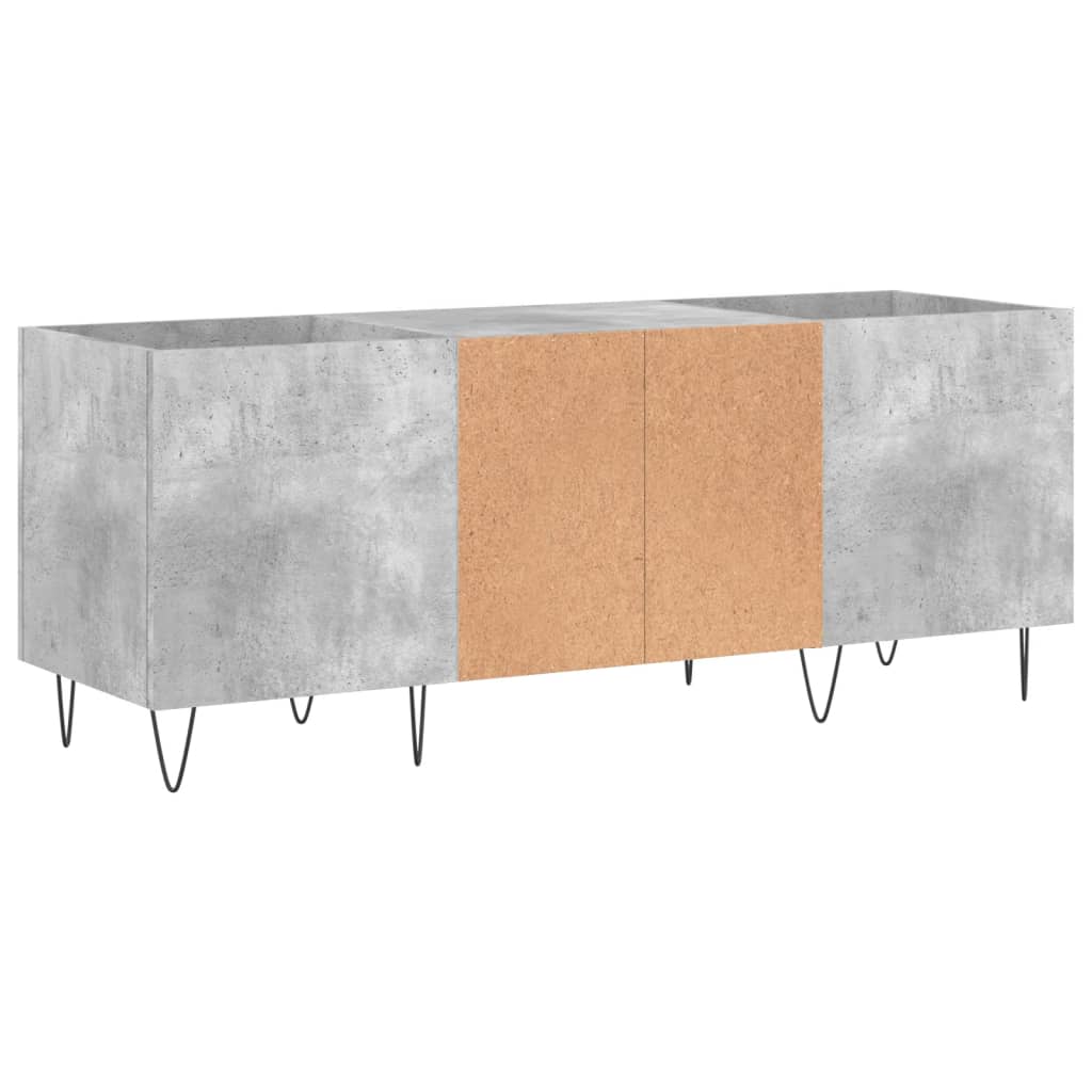 Pladeskab Beton Grå 121x38x48 cm Træmateriale