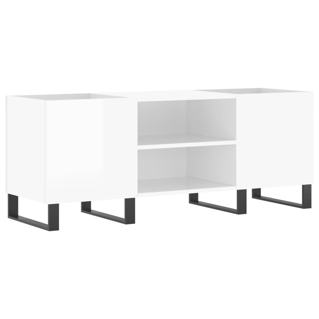 Pladeskab Højglans Hvid 121x38x48 cm Træmateriale