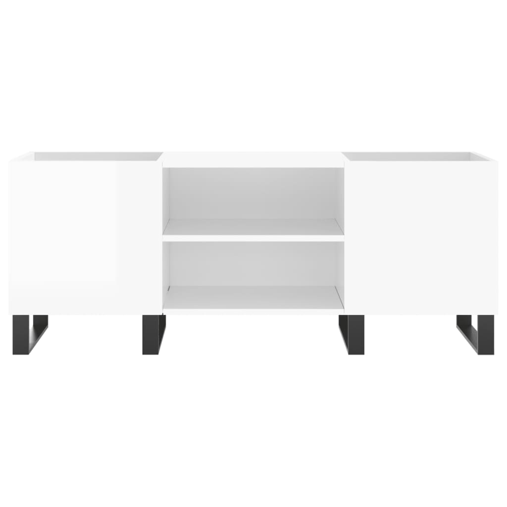 Pladeskab Højglans Hvid 121x38x48 cm Træmateriale