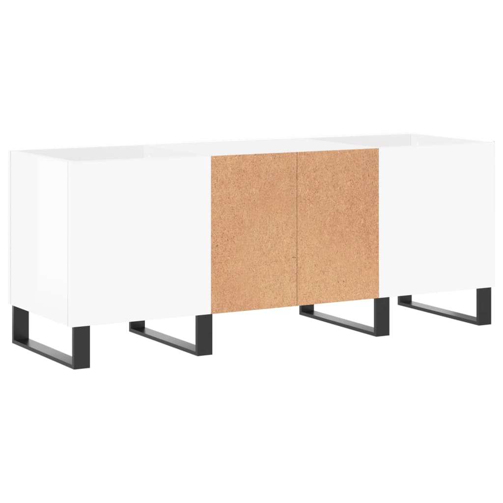 Pladeskab Højglans Hvid 121x38x48 cm Træmateriale