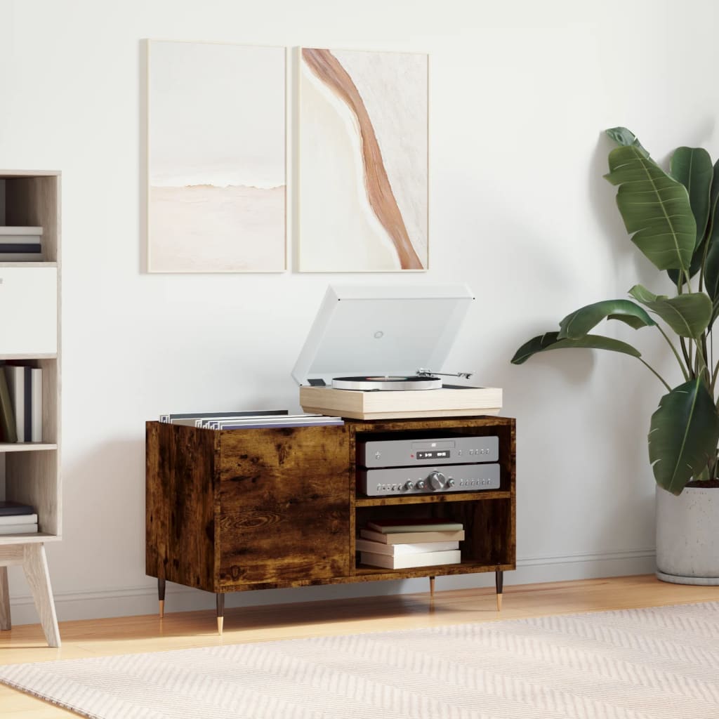 Pladeskab Røget Eg 85x38x48 cm Træmateriale