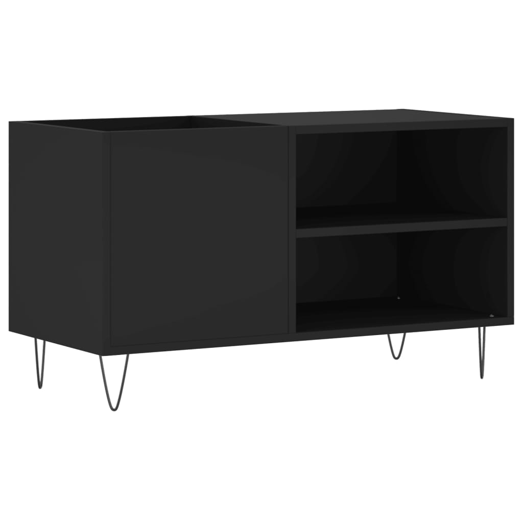 Pladeskab Sort 85x38x48 cm Træ Materiale