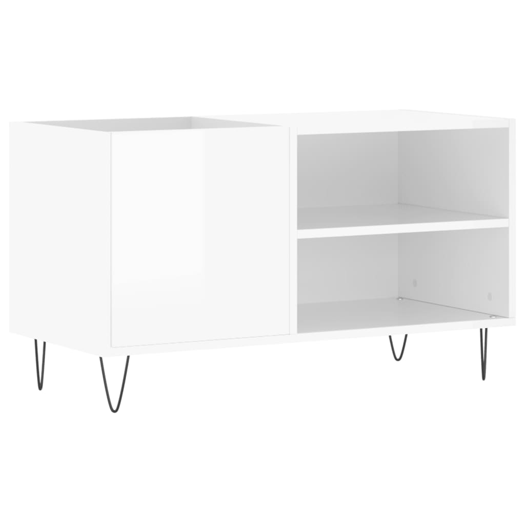 Pladeskab Højglans Hvid 85x38x48 cm Træmateriale