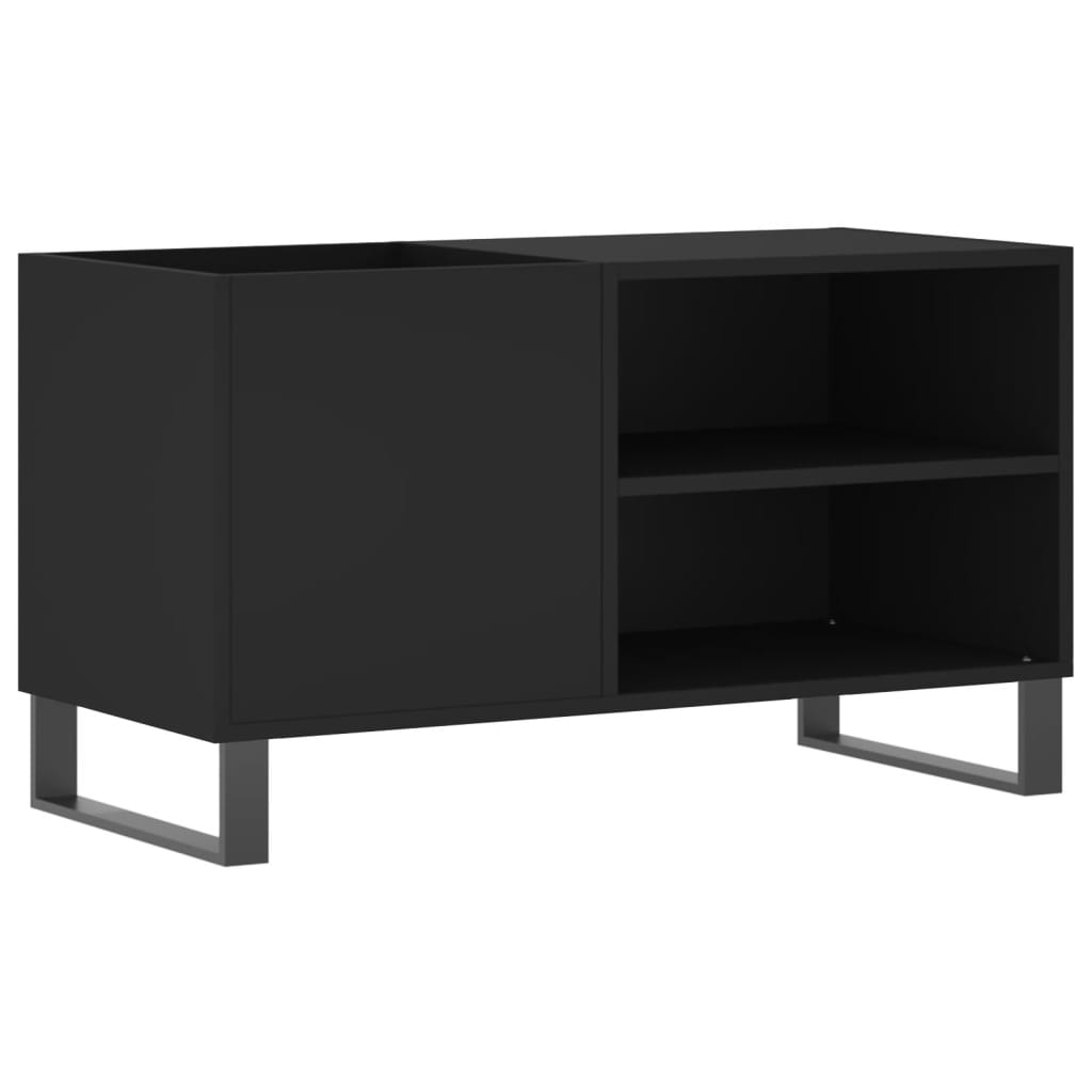 Pladeskab Sort 85x38x48 cm Træ Materiale