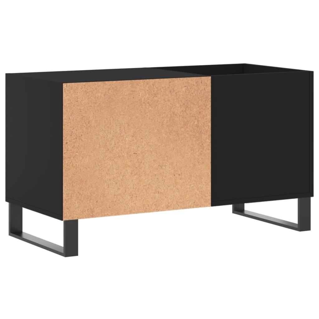 Pladeskab Sort 85x38x48 cm Træ Materiale