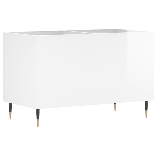 Plattenschrank Hochglanz-Weiß 74,5x38x48 cm Holzwerkstoff