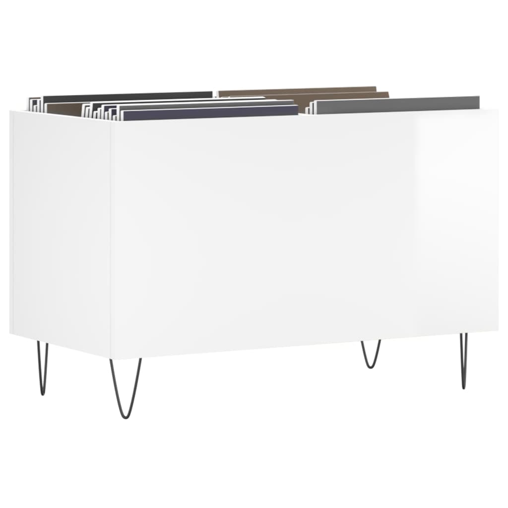 Pladeskab Højglans Hvid 74,5x38x48 cm Træmateriale