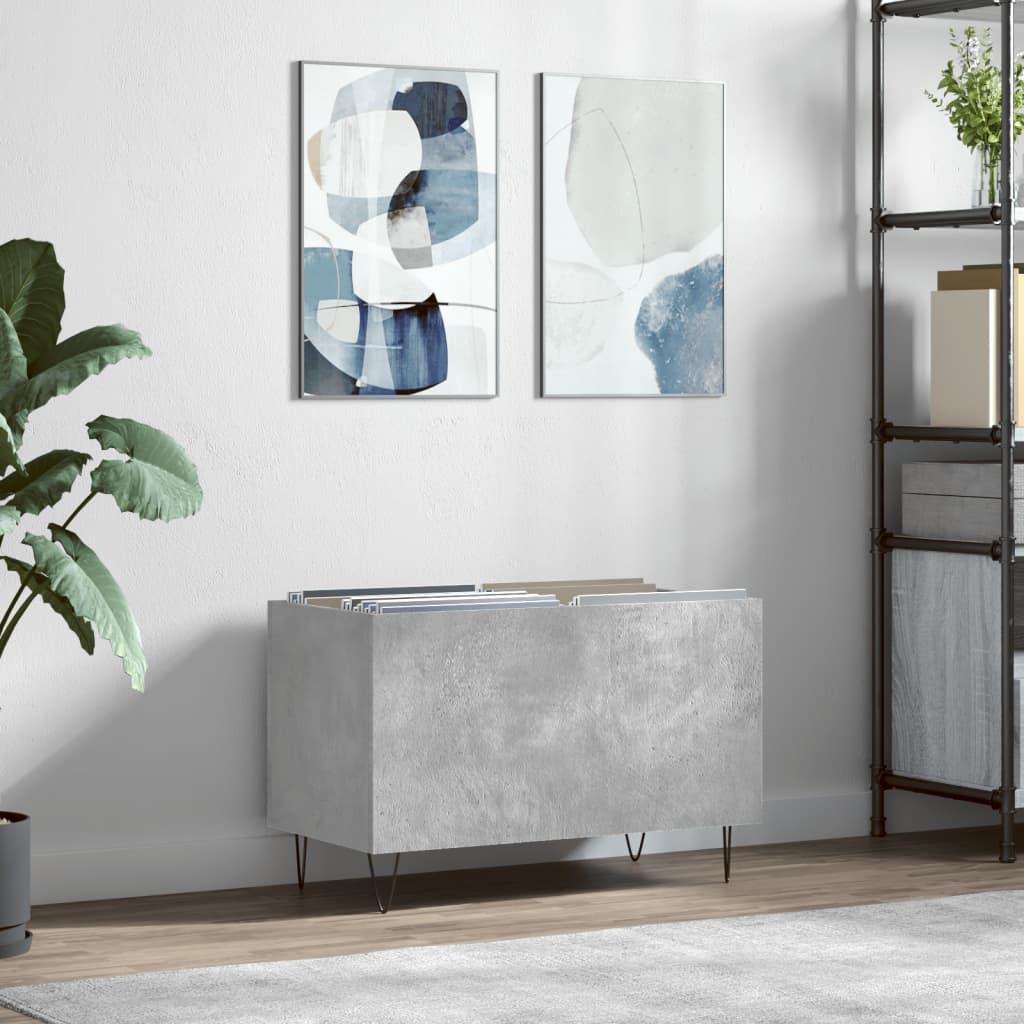 Pladeskab Beton Grå 74,5x38x48 cm Træmateriale