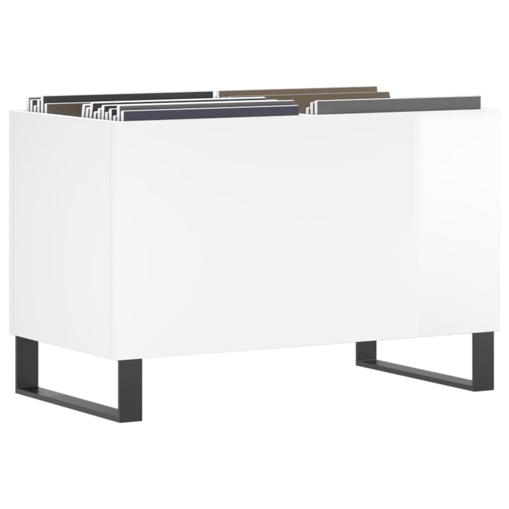 Pladeskab Højglans Hvid 74,5x38x48 cm Træmateriale