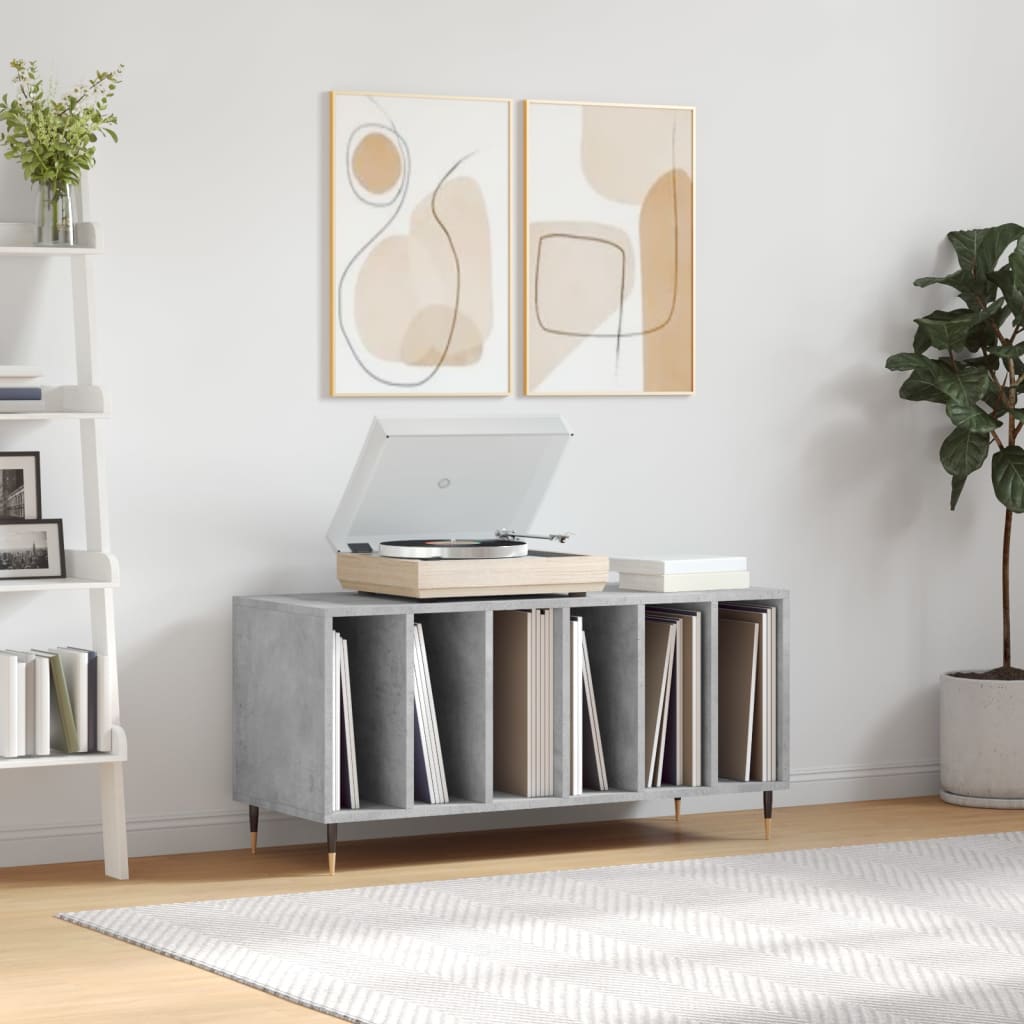 Pladeskab Beton Grå 100x38x48 cm Træmateriale