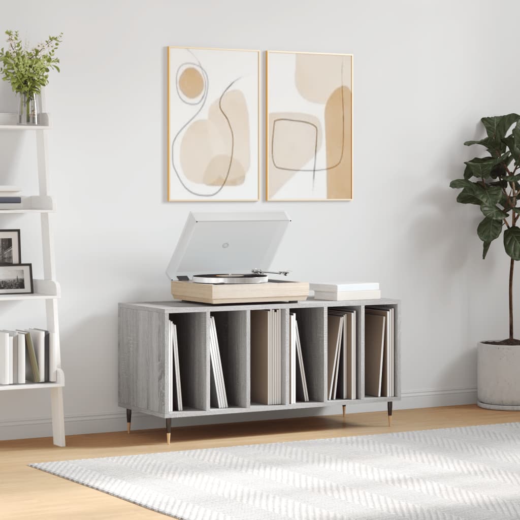 Pladeskab Grå Sonoma 100x38x48 cm Træmateriale