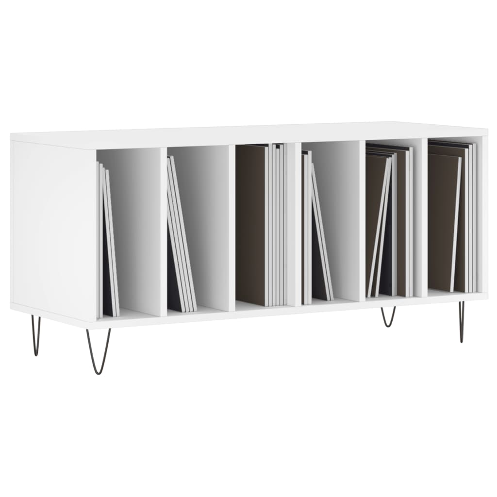Pladeskab Hvid 100x38x48 cm Træ Materiale