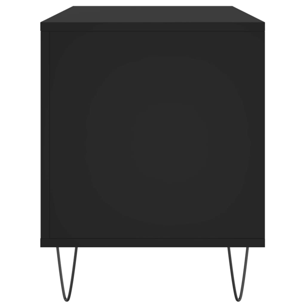 Pladeskab Sort 100x38x48 cm Træmateriale