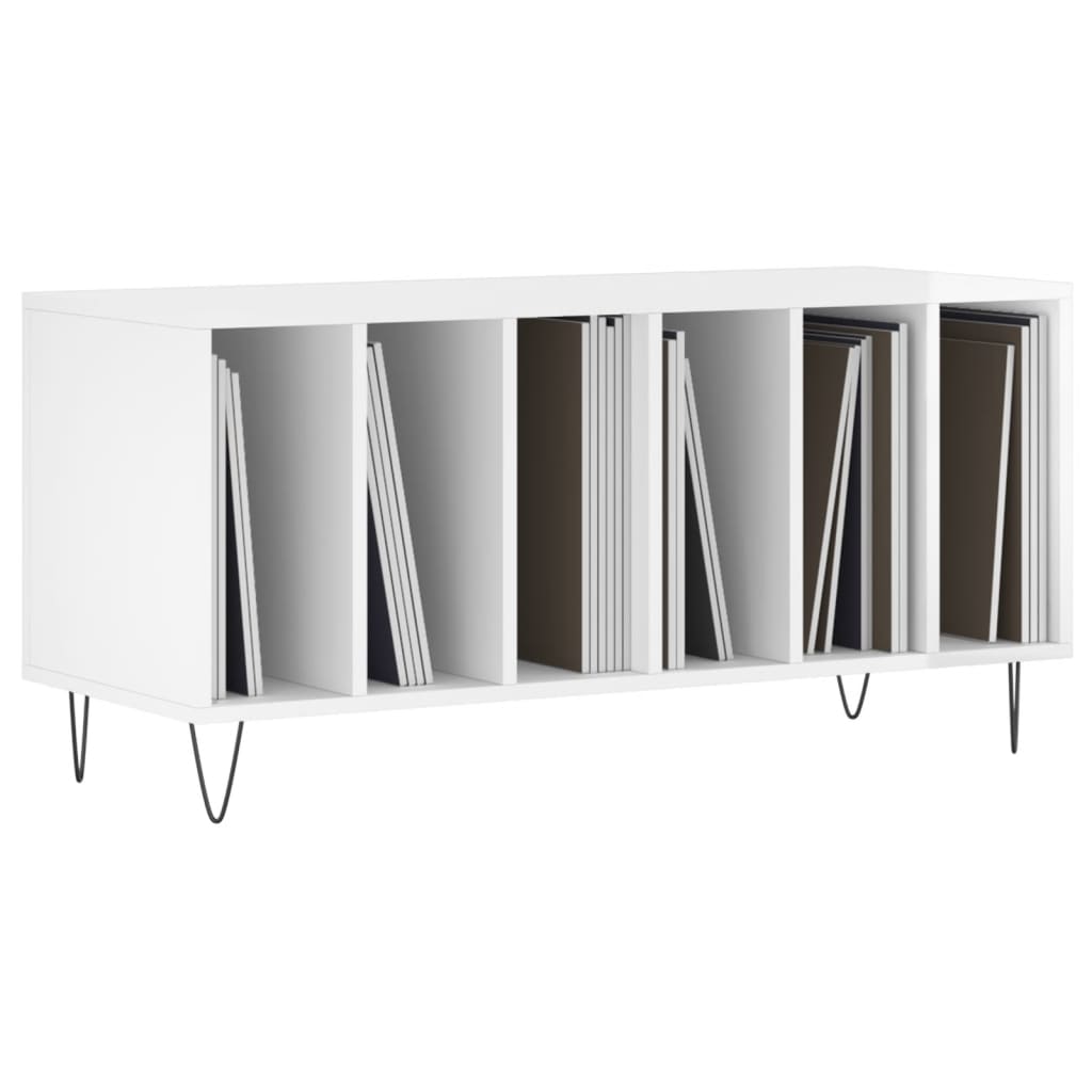 Pladeskab Højglans Hvid 100x38x48 cm Træmateriale