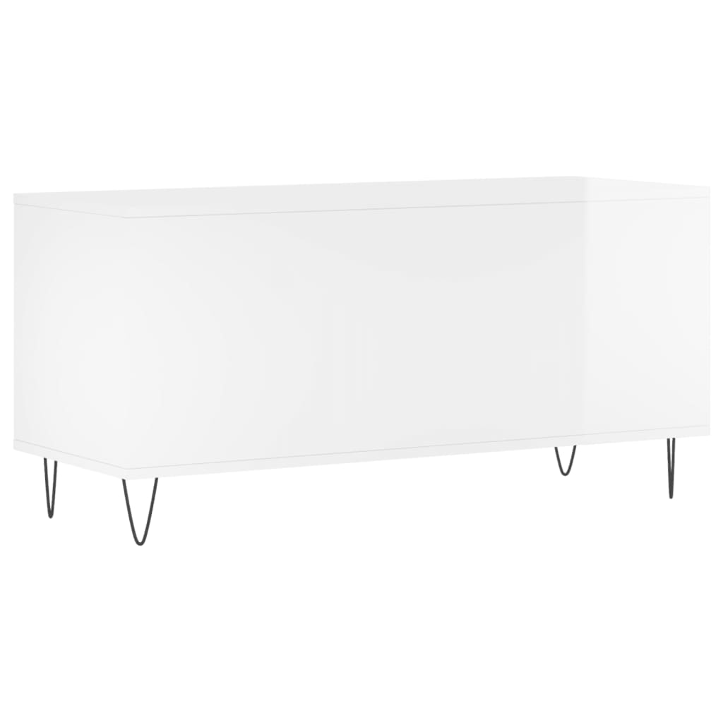 Pladeskab Højglans Hvid 100x38x48 cm Træmateriale