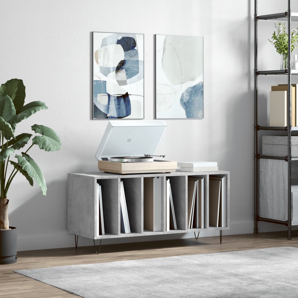 Pladeskab Beton Grå 100x38x48 cm Træmateriale