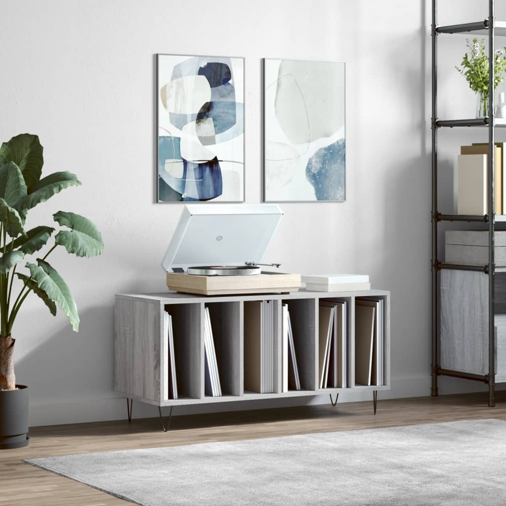 Pladeskab Grå Sonoma 100x38x48 cm Træmateriale
