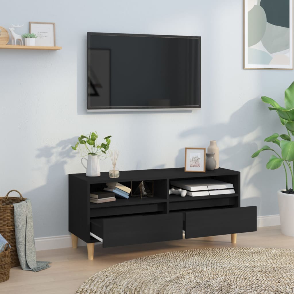 TV-skab Sort 100x34,5x44,5 cm Træ Materiale