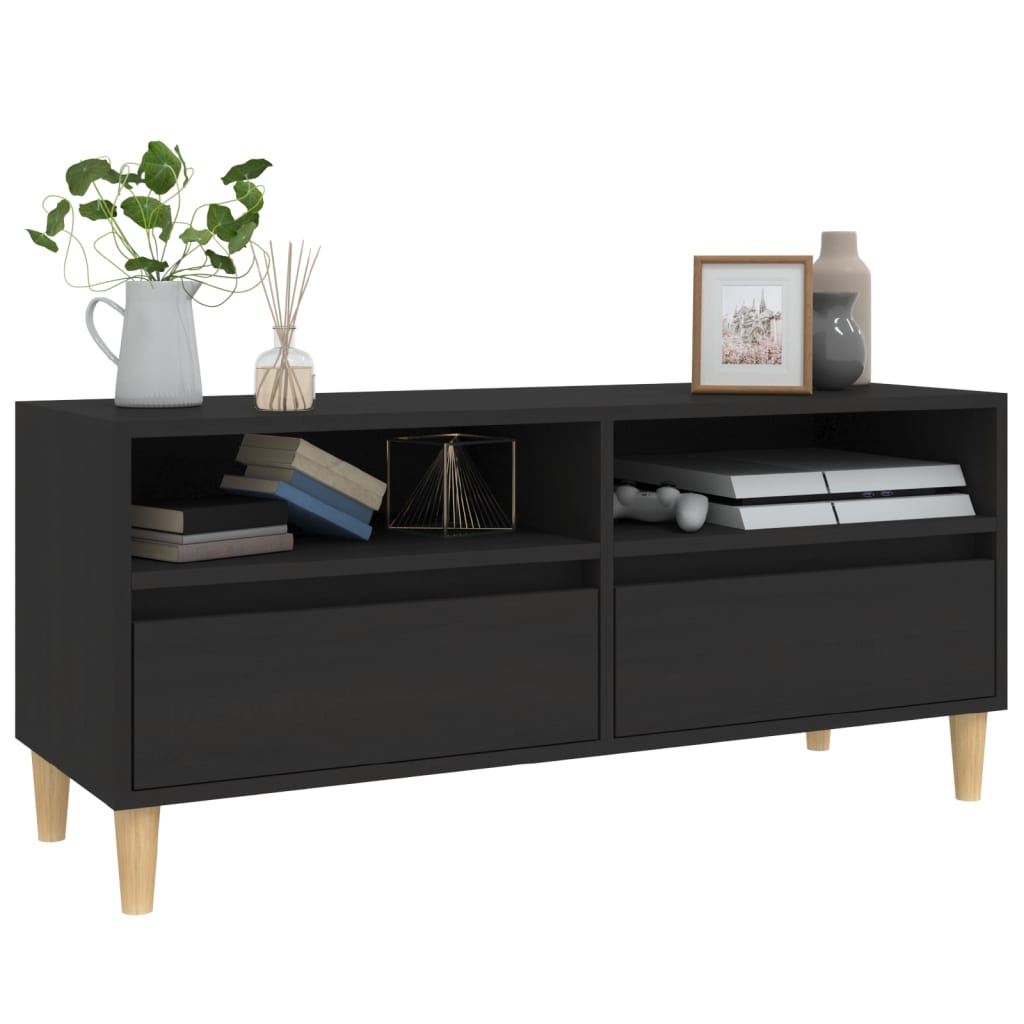 TV-skab Sort 100x34,5x44,5 cm Træ Materiale