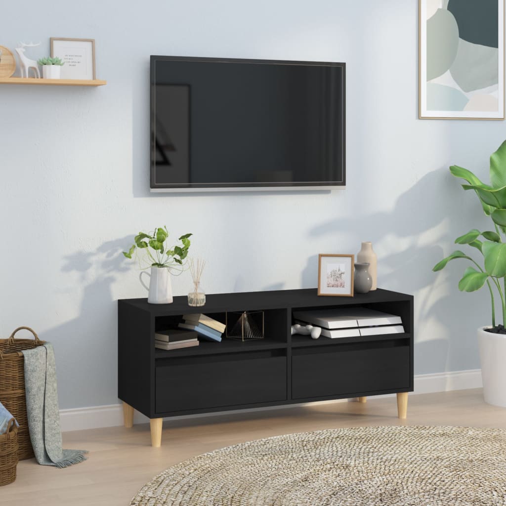 TV-skab Sort 100x34,5x44,5 cm Træ Materiale