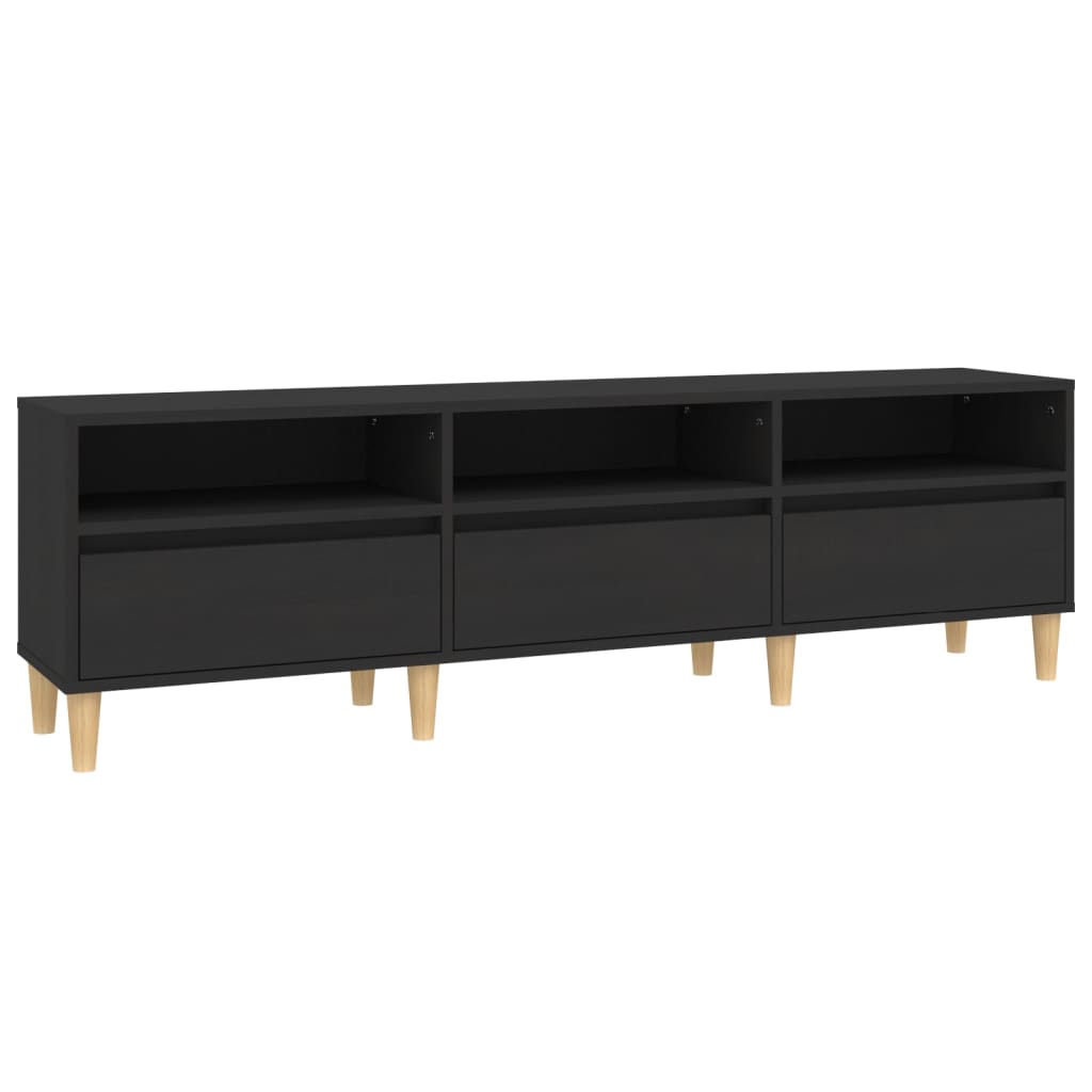 TV-skab Sort 150x30x44,5 cm Træ Materiale