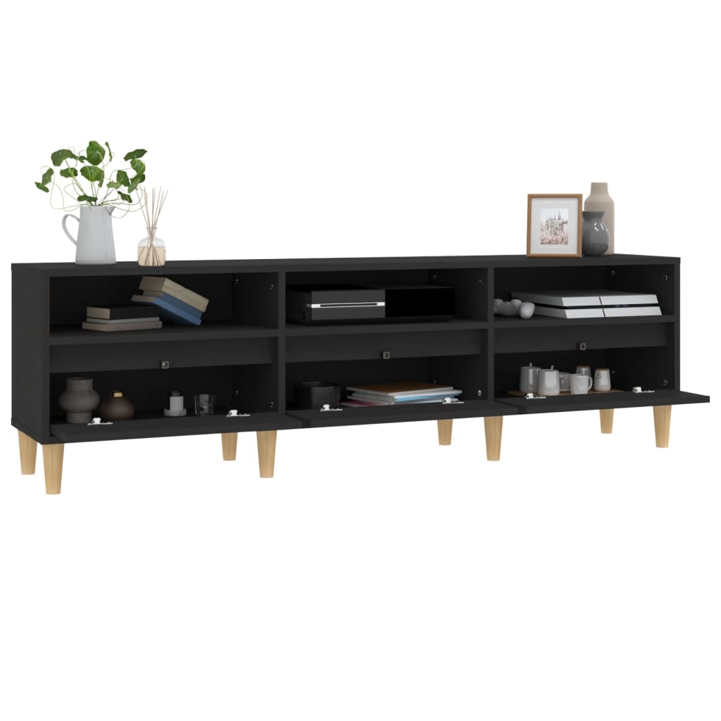 TV-skab Sort 150x30x44,5 cm Træ Materiale