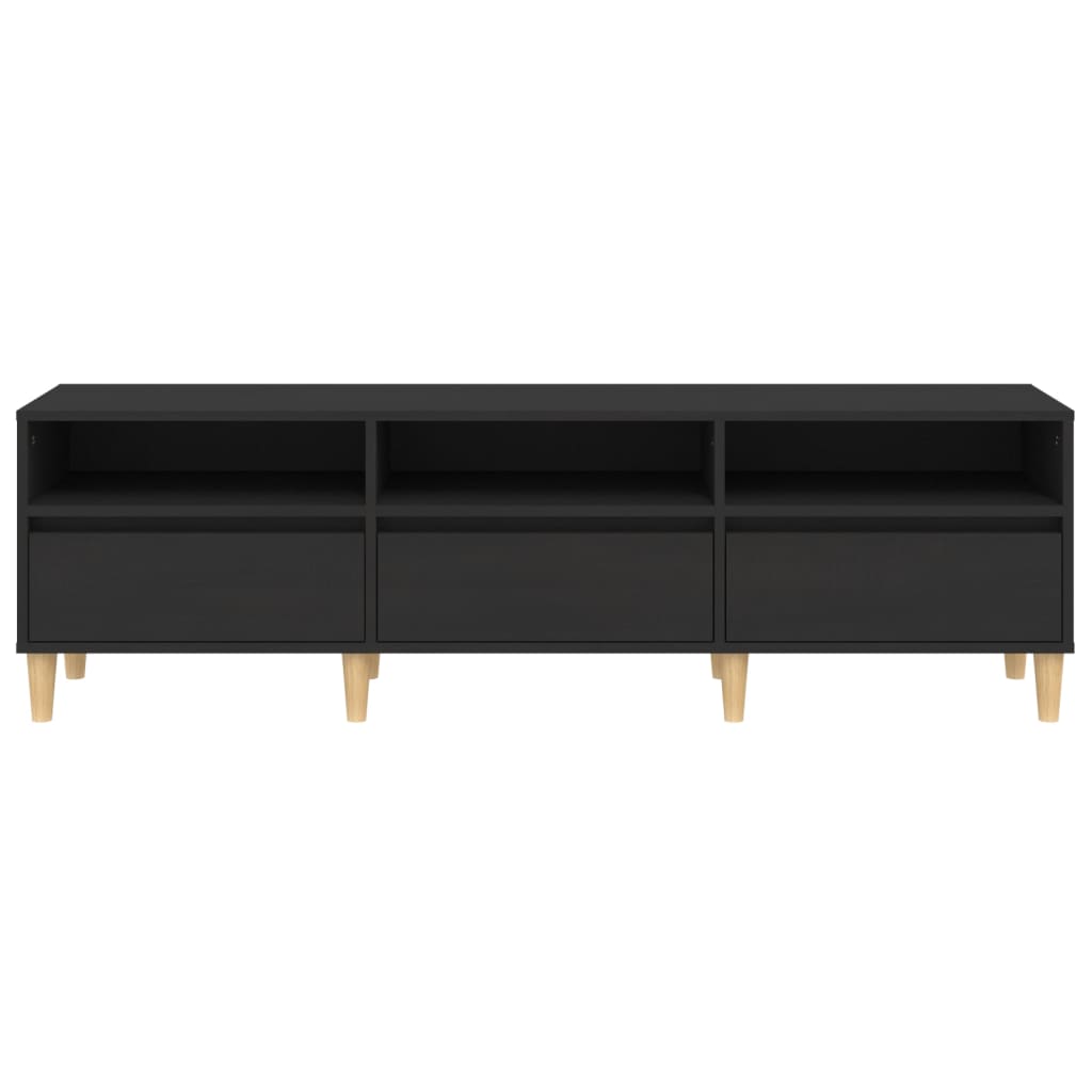 TV-skab Sort 150x30x44,5 cm Træ Materiale