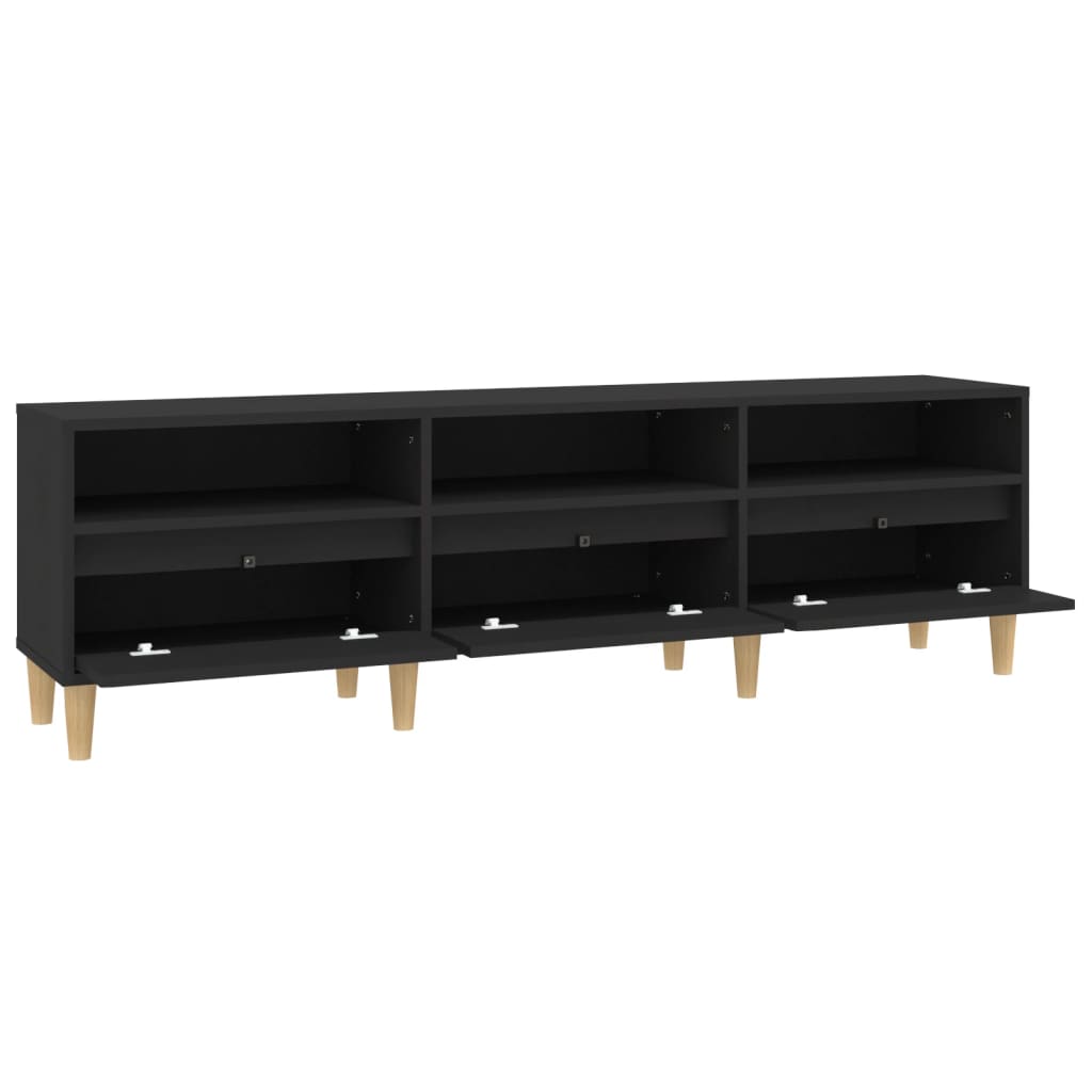 TV-skab Sort 150x30x44,5 cm Træ Materiale