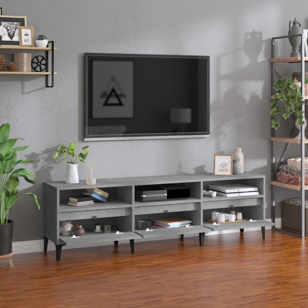 TV-møbel betongrå 150x30x44,5 cm træmateriale