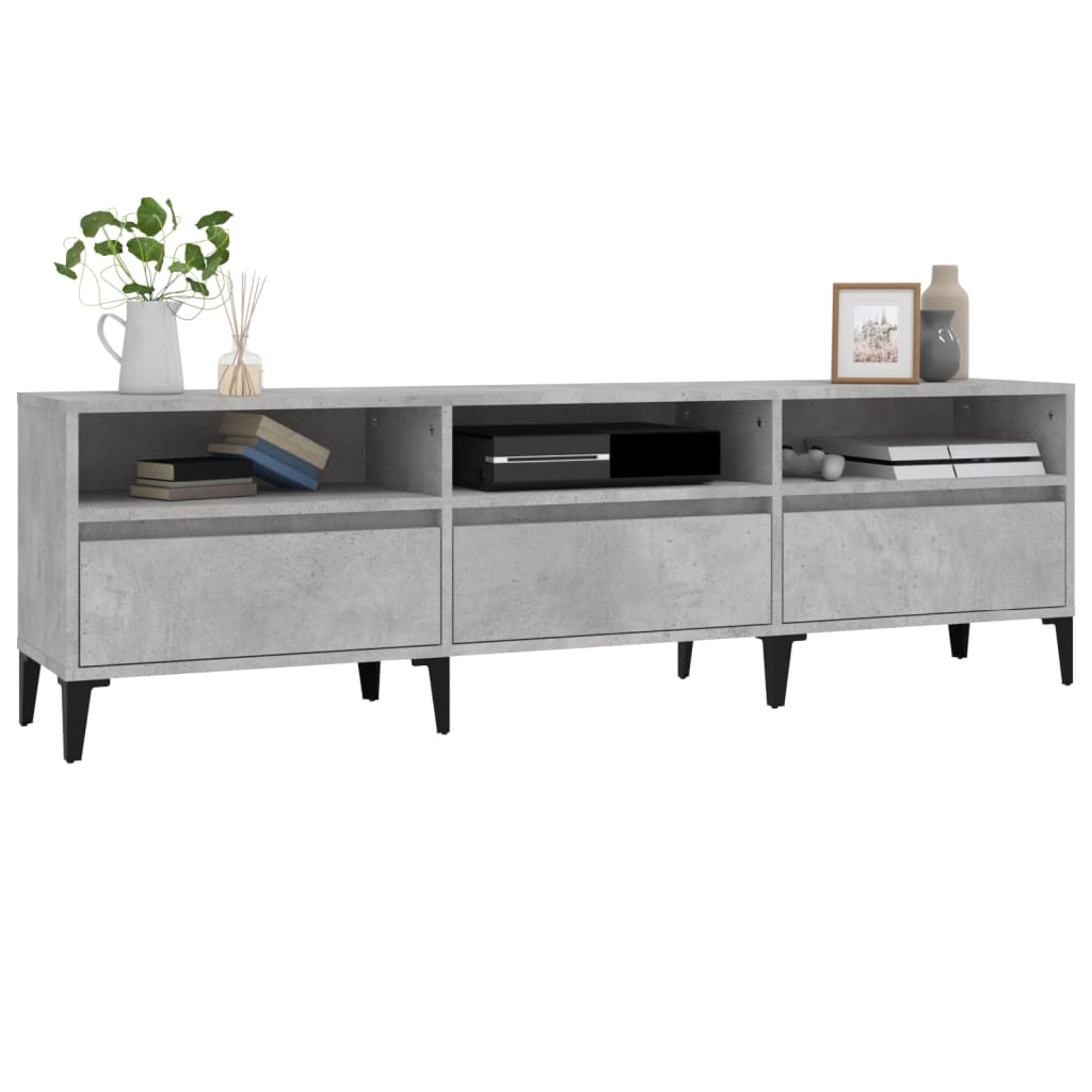 TV-møbel betongrå 150x30x44,5 cm træmateriale
