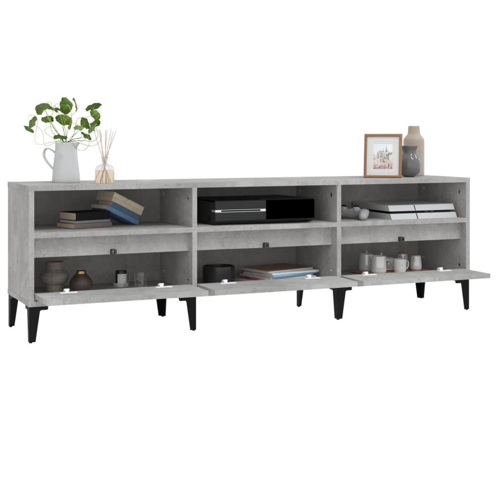 TV-møbel betongrå 150x30x44,5 cm træmateriale