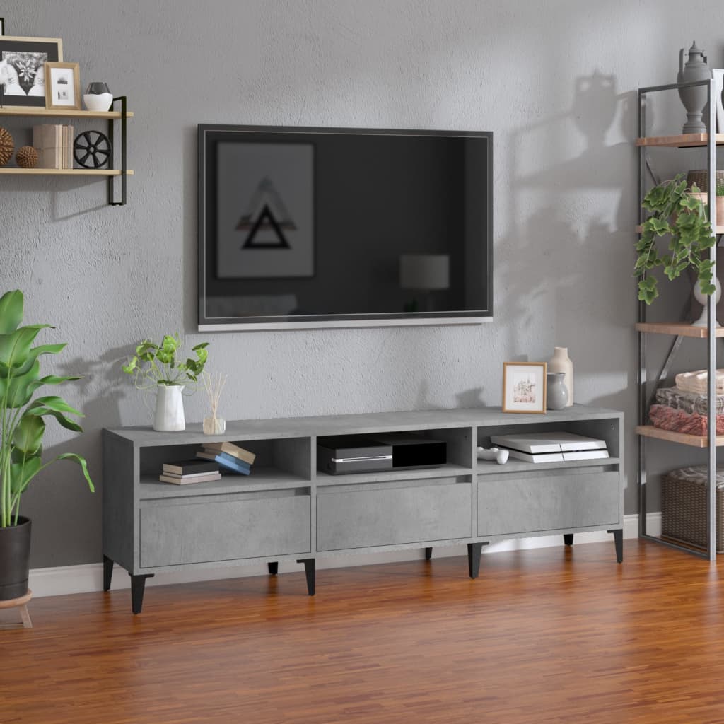 TV-møbel betongrå 150x30x44,5 cm træmateriale