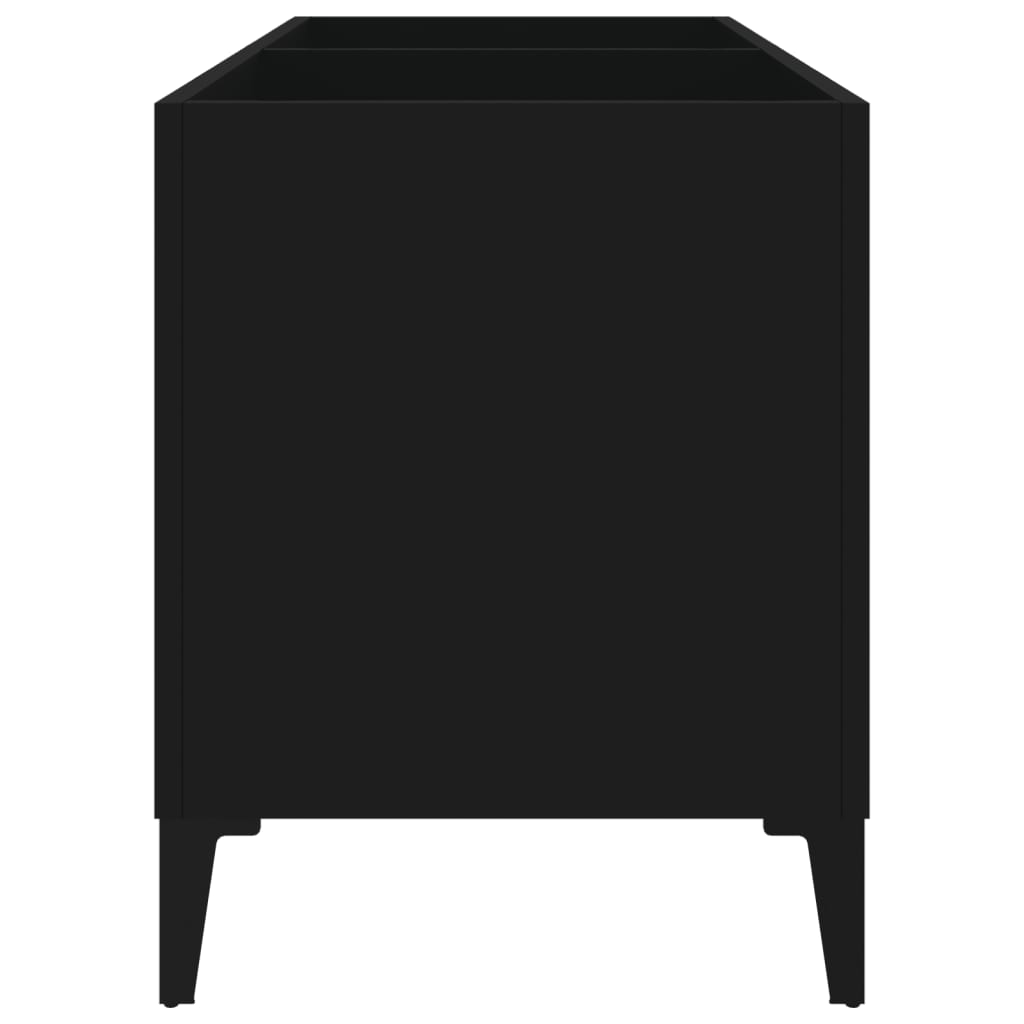 Pladeskab Sort 74,5x38x48 cm Træ Materiale