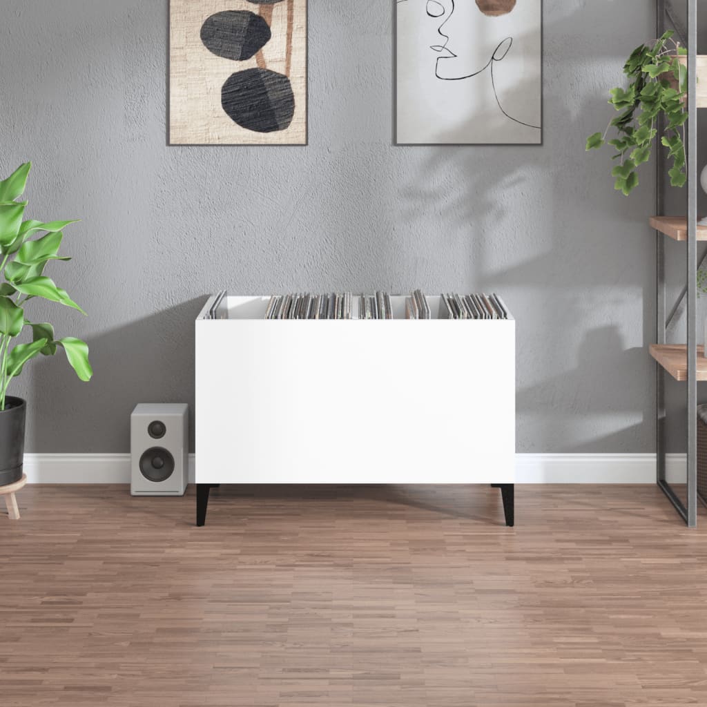 Pladeskab Højglans Hvid 74,5x38x48 cm Træmateriale