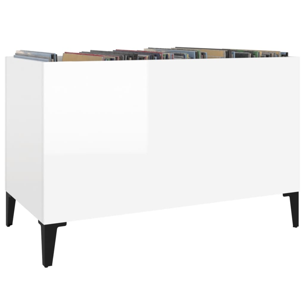 Pladeskab Højglans Hvid 74,5x38x48 cm Træmateriale