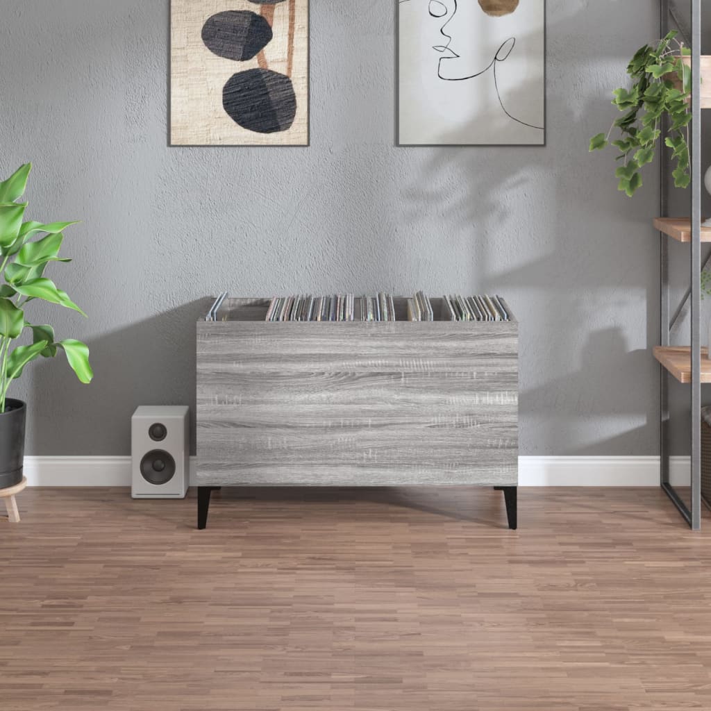 Pladeskab Grå Sonoma 74,5x38x48 cm Træmateriale